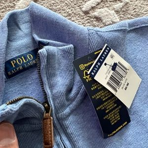 NWT Mens Ralph Lauren Medium Quarter Zip Light Blue